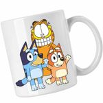 Casa si Gradina - Bucatarie si vesela - Cani si pahare - Cani si cesti - Cana Garfield Bluey Blue Bingo Catei Pisica, CoolTrend, alba, 330ml - Infinity.ro