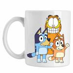 Casa si Gradina - Bucatarie si vesela - Cani si pahare - Cani si cesti - Cana Garfield Bluey Blue Bingo Catei Pisica, CoolTrend, alba, 330ml - Infinity.ro