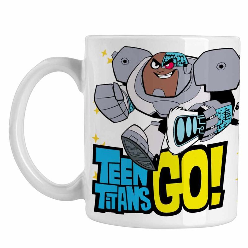 Casa si Gradina - Bucatarie si vesela - Cani si pahare - Cani si cesti - Cana Cyborg Tineri Titani Teen Titans Go CoolTrend, alba, 330ml - Infinity.ro