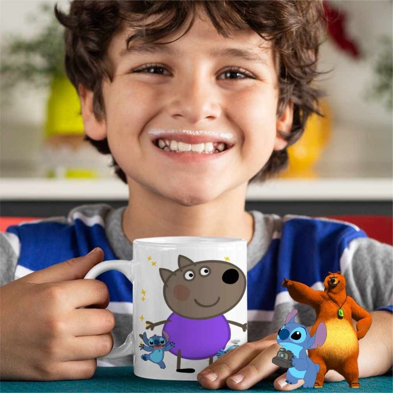 Casa si Gradina - Bucatarie si vesela - Cani si pahare - Cani si cesti - Cana Catelul Danny Purcelusa Peppa Pig CoolTrend, alba, 330ml - Infinity.ro