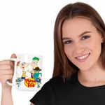 Casa si Gradina - Bucatarie si vesela - Cani si pahare - Cani si cesti - Cana Phineas Ferb Perry Pineas Fineas CoolTrend, alba, 330ml - Infinity.ro