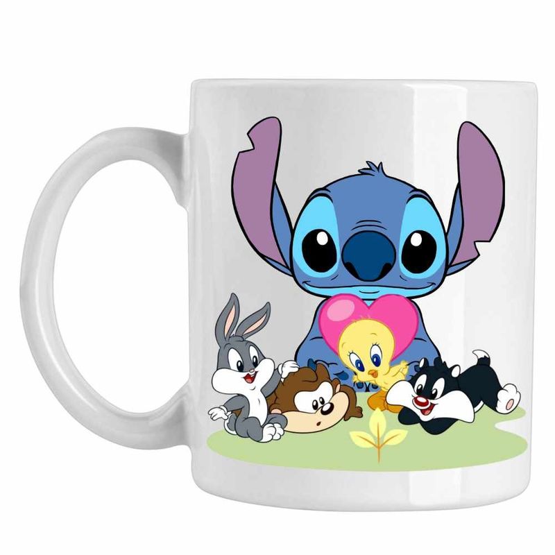 Casa si Gradina - Bucatarie si vesela - Cani si pahare - Cani si cesti - Cana Daffy Duck Stitch Bugs Bunny Tweety Desene Vechi, CoolTrend, alba, 330ml - Infinity.ro