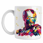 Casa si Gradina - Bucatarie si vesela - Cani si pahare - Cani si cesti - Cana Iron Man Geometric Omul Fier Otel CoolTrend, alba, 330ml - Infinity.ro