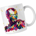 Casa si Gradina - Bucatarie si vesela - Cani si pahare - Cani si cesti - Cana Iron Man Geometric Omul Fier Otel CoolTrend, alba, 330ml - Infinity.ro
