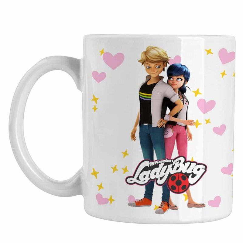 Casa si Gradina - Bucatarie si vesela - Cani si pahare - Cani si cesti - Cana Miraculous Marinette Adrien Agreste Miraculos CoolTrend, alba, 330ml - Infinity.ro