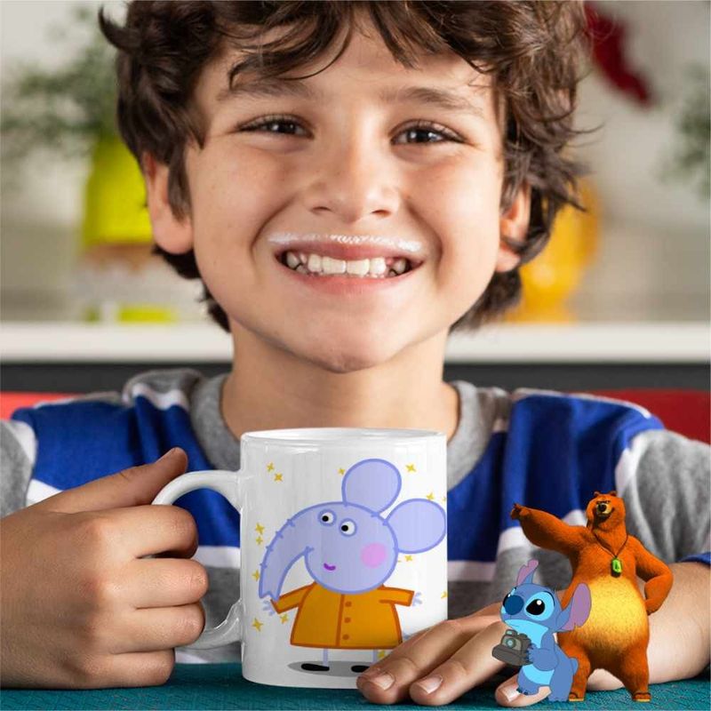 Casa si Gradina - Bucatarie si vesela - Cani si pahare - Cani si cesti - Cana Elefantul Edmond Purcelusa Peppa Pig CoolTrend, alba, 330ml - Infinity.ro