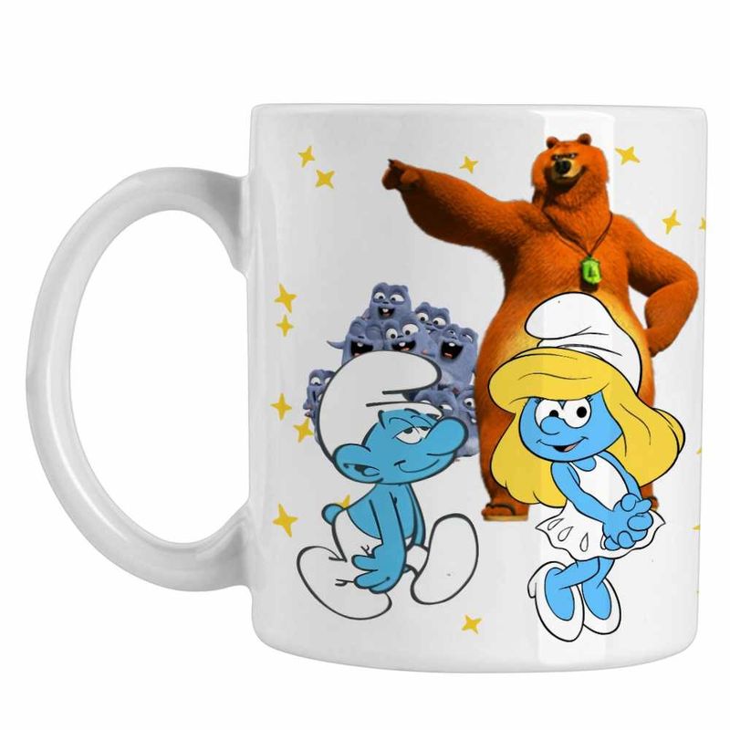 Casa si Gradina - Bucatarie si vesela - Cani si pahare - Cani si cesti - Cana Strumfii Grizzy Lemingii Strumfita CoolTrend, alba, 330ml - Infinity.ro
