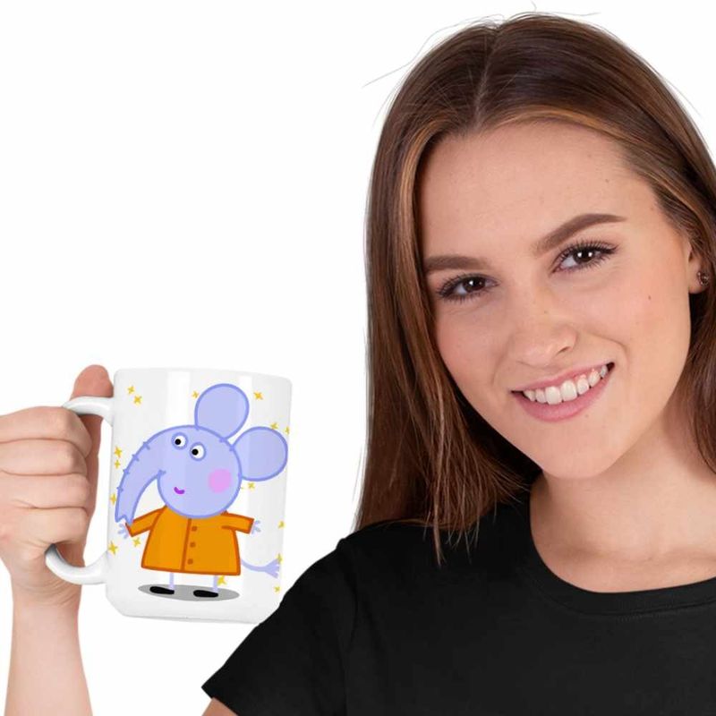 Casa si Gradina - Bucatarie si vesela - Cani si pahare - Cani si cesti - Cana Elefantul Edmond Purcelusa Peppa Pig CoolTrend, alba, 330ml - Infinity.ro