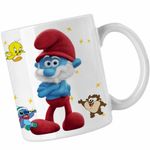 Casa si Gradina - Bucatarie si vesela - Cani si pahare - Cani si cesti - Cana Strumfii Papa Strumf Strunf CoolTrend, alba, 330ml - Infinity.ro