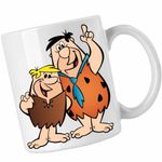 Casa si Gradina - Bucatarie si vesela - Cani si pahare - Cani si cesti - Cana Familia Flintstone Fred Barney Epoca de Piatra, CoolTrend, alba, 330ml - Infinity.ro