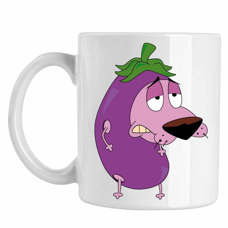 Casa si Gradina - Bucatarie si vesela - Cani si pahare - Cani si cesti - Cana Curaj Cainele cel Fricos Vanata Cartoon, CoolTrend, alba, 330ml - Infinity.ro