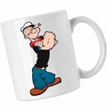 Casa si Gradina - Bucatarie si vesela - Cani si pahare - Cani si cesti - Cana Popeye Marinarul Looney Cartoon Pescar, CoolTrend, alba, 330ml - Infinity.ro