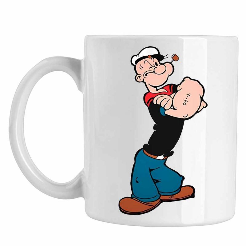 Casa si Gradina - Bucatarie si vesela - Cani si pahare - Cani si cesti - Cana Popeye Marinarul Looney Cartoon Pescar, CoolTrend, alba, 330ml - Infinity.ro