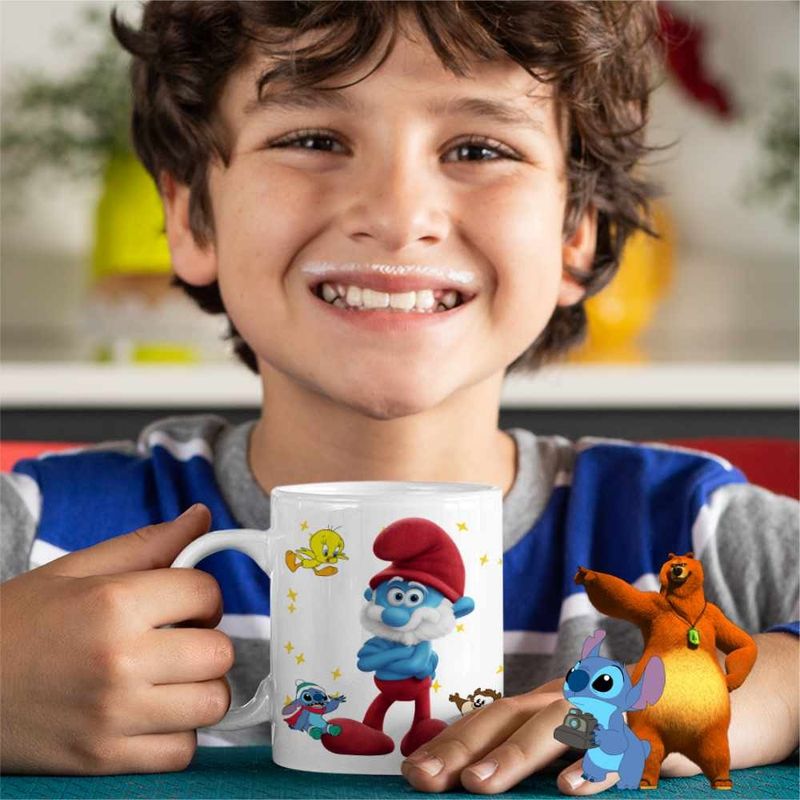 Casa si Gradina - Bucatarie si vesela - Cani si pahare - Cani si cesti - Cana Strumfii Papa Strumf Strunf CoolTrend, alba, 330ml - Infinity.ro