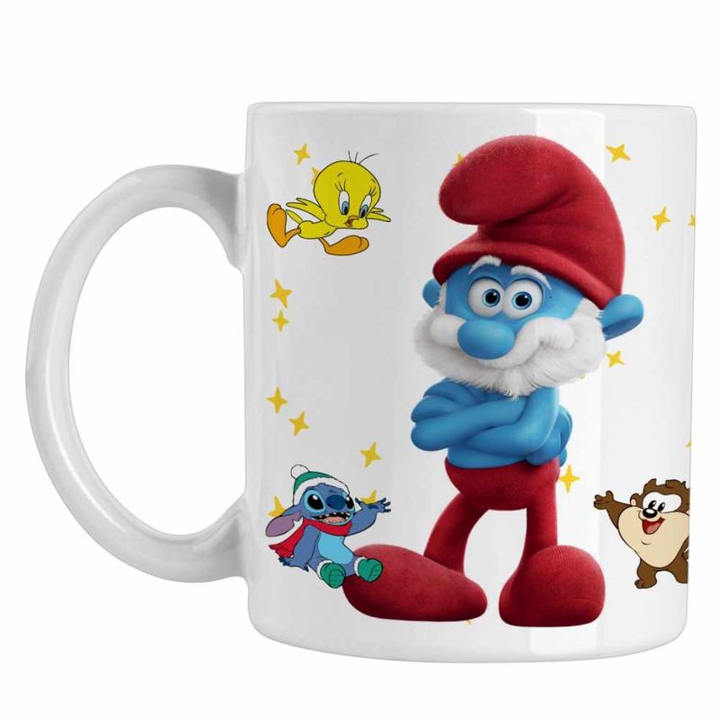 Casa si Gradina - Bucatarie si vesela - Cani si pahare - Cani si cesti - Cana Strumfii Papa Strumf Strunf CoolTrend, alba, 330ml - Infinity.ro