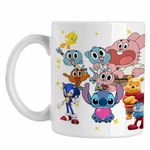 Casa si Gradina - Bucatarie si vesela - Cani si pahare - Cani si cesti - Cana Gumball Stitch Sonic Winnie CoolTrend, alba, 330ml - Infinity.ro