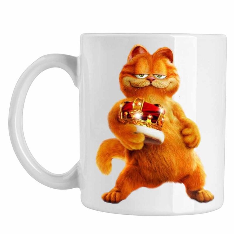 Casa si Gradina - Bucatarie si vesela - Cani si pahare - Cani si cesti - Cana Garfield Rege Coroana Pisicesti, CoolTrend, alba, 330ml - Infinity.ro