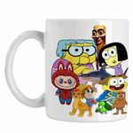 Casa si Gradina - Bucatarie si vesela - Cani si pahare - Cani si cesti - Cana Familia Green Labubu Paienjenel Tung Sahur Robogobo CoolTrend, alba, 330ml - Infinity.ro