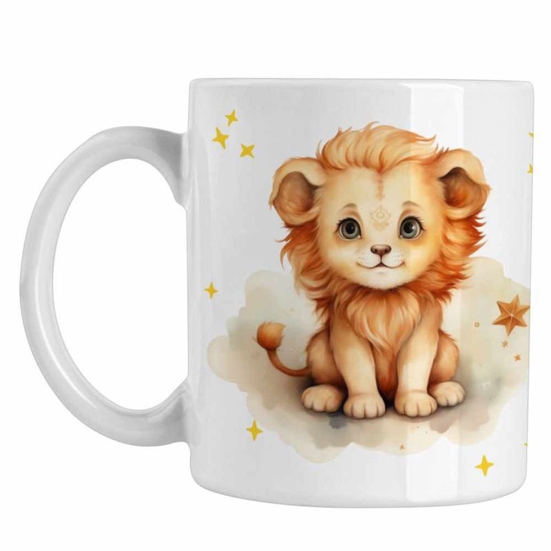 Casa si Gradina - Bucatarie si vesela - Cani si pahare - Cani si cesti - Cana Leu Baby Zodiac Horoscop Leo Astrologie CoolTrend, alba, 330ml - Infinity.ro