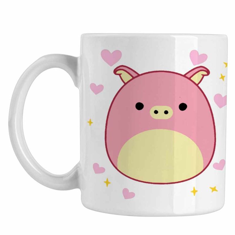 Casa si Gradina - Bucatarie si vesela - Cani si pahare - Cani si cesti - Cana Squishmallows Porc Ferma CoolTrend, alba, 330ml - Infinity.ro
