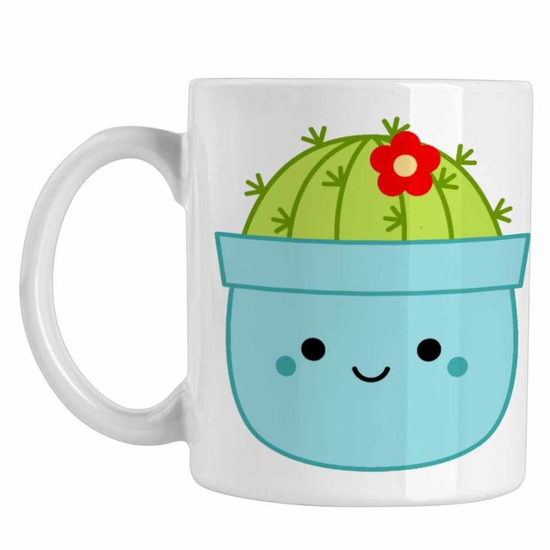 Casa si Gradina - Bucatarie si vesela - Cani si pahare - Cani si cesti - Cana Squishmallows Cactus Ghiveci CoolTrend, alba, 330ml - Infinity.ro