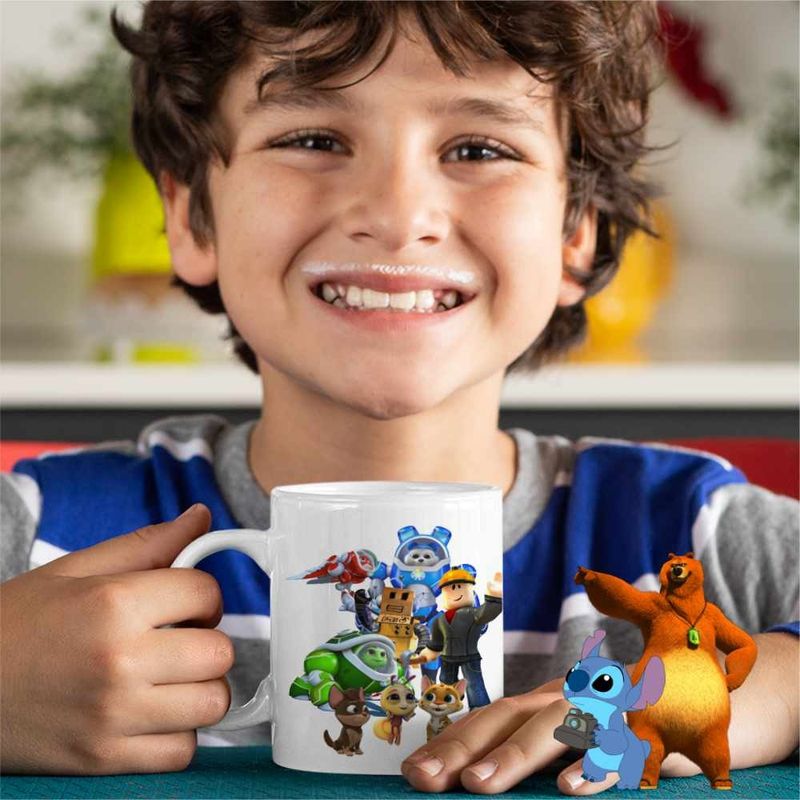 Casa si Gradina - Bucatarie si vesela - Cani si pahare - Cani si cesti - Cana Robogobo Roblox Gamer CoolTrend, alba, 330ml - Infinity.ro