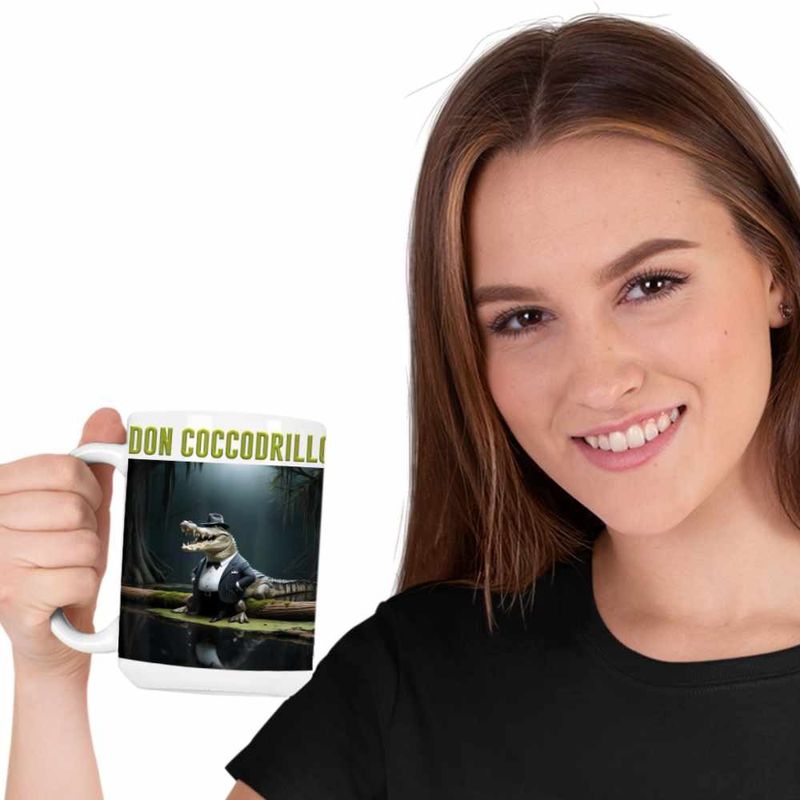Casa si Gradina - Bucatarie si vesela - Cani si pahare - Cani si cesti - Cana Don Coccodrillo Italian Meme Brainrot Brain Rot CoolTrend, alba, 330ml - Infinity.ro