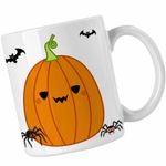 Casa si Gradina - Bucatarie si vesela - Cani si pahare - Cani si cesti - Cana Squishmallows Dovleac Halloween CoolTrend, alba, 330ml - Infinity.ro