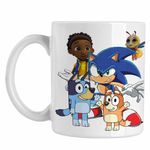 Casa si Gradina - Bucatarie si vesela - Cani si pahare - Cani si cesti - Cana Sonic Blue Bingo Bluey CoolTrend, alba, 330ml - Infinity.ro