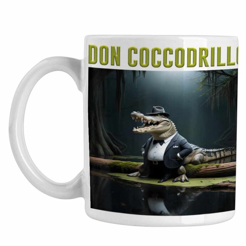 Casa si Gradina - Bucatarie si vesela - Cani si pahare - Cani si cesti - Cana Don Coccodrillo Italian Meme Brainrot Brain Rot CoolTrend, alba, 330ml - Infinity.ro