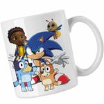Casa si Gradina - Bucatarie si vesela - Cani si pahare - Cani si cesti - Cana Sonic Blue Bingo Bluey CoolTrend, alba, 330ml - Infinity.ro