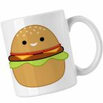 Casa si Gradina - Bucatarie si vesela - Cani si pahare - Cani si cesti - Cana Squishmallows Hamburger CoolTrend, alba, 330ml - Infinity.ro