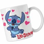 Casa si Gradina - Bucatarie si vesela - Cani si pahare - Cani si cesti - Cana Stitch in Love Dragobete Valentines Day CoolTrend, alba, 330ml - Infinity.ro