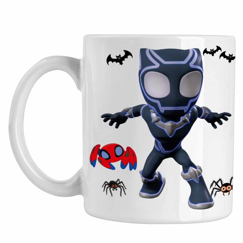 Casa si Gradina - Bucatarie si vesela - Cani si pahare - Cani si cesti - Cana Pantera Neagra Spidey CoolTrend, alba, 330ml - Infinity.ro