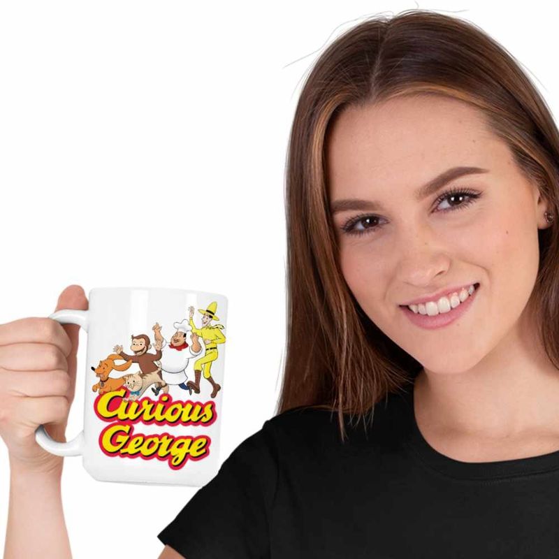 Casa si Gradina - Bucatarie si vesela - Cani si pahare - Cani si cesti - Cana Curious George Gradina Zoologica Cimpanzeu CoolTrend, alba, 330ml - Infinity.ro