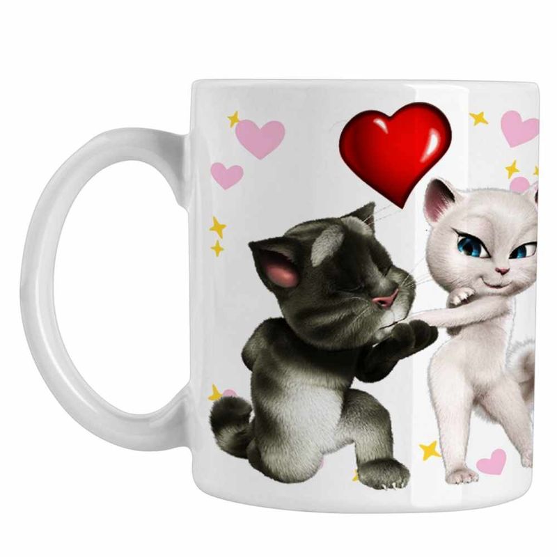 Casa si Gradina - Bucatarie si vesela - Cani si pahare - Cani si cesti - Cana Talking Tom Angela Love CoolTrend, alba, 330ml - Infinity.ro