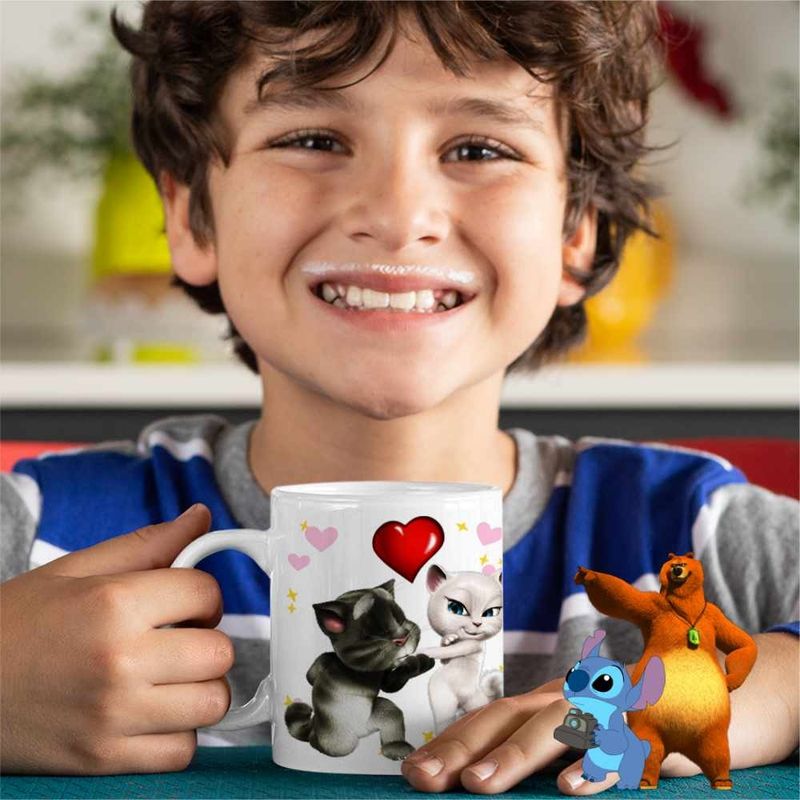 Casa si Gradina - Bucatarie si vesela - Cani si pahare - Cani si cesti - Cana Talking Tom Angela Love CoolTrend, alba, 330ml - Infinity.ro