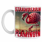 Casa si Gradina - Bucatarie si vesela - Cani si pahare - Cani si cesti - Cana Strawberrini Flamingini Brainrot CoolTrend, alba, 330ml - Infinity.ro