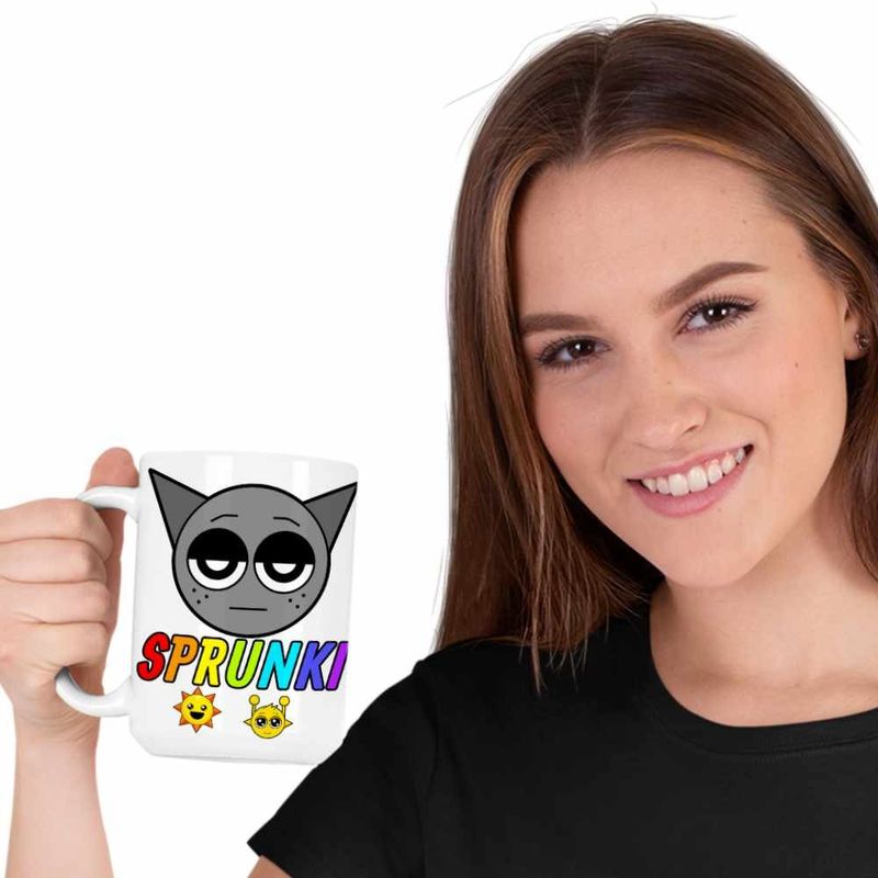 Casa si Gradina - Bucatarie si vesela - Cani si pahare - Cani si cesti - Cana Sprunki Gray Song Music Game CoolTrend, alba, 330ml - Infinity.ro