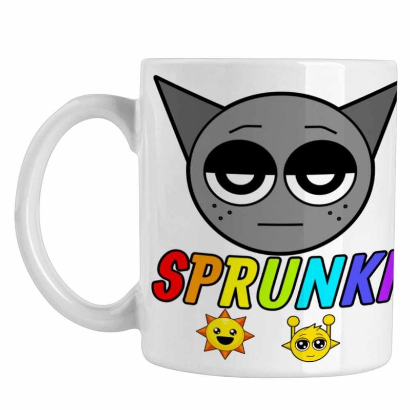 Casa si Gradina - Bucatarie si vesela - Cani si pahare - Cani si cesti - Cana Sprunki Gray Song Music Game CoolTrend, alba, 330ml - Infinity.ro