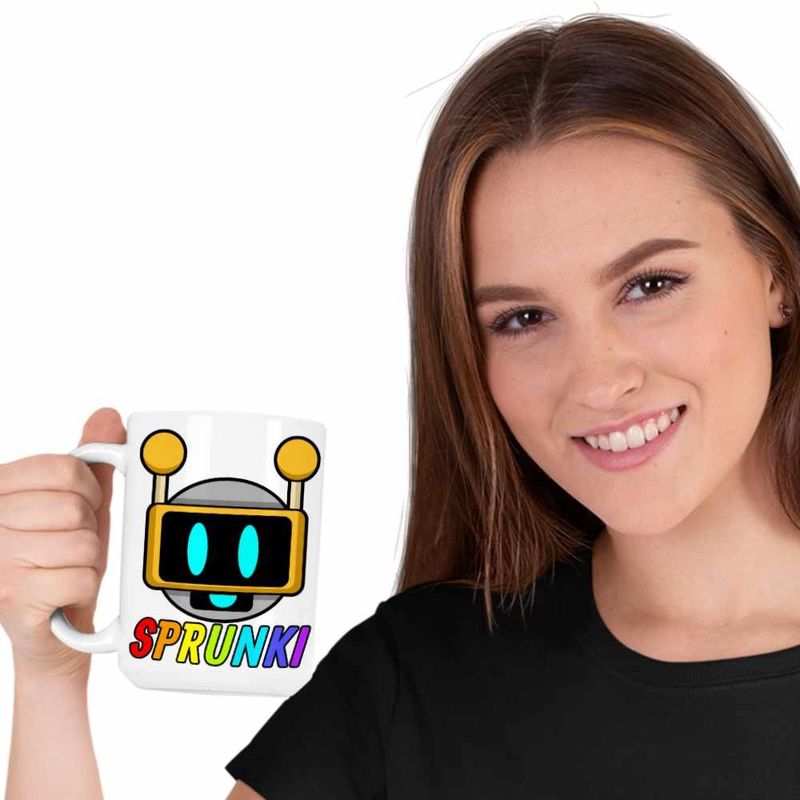Casa si Gradina - Bucatarie si vesela - Cani si pahare - Cani si cesti - Cana Sprunki Fun Bot Song Music Game CoolTrend, alba, 330ml - Infinity.ro