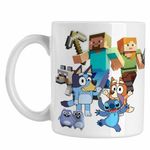 Casa si Gradina - Bucatarie si vesela - Cani si pahare - Cani si cesti - Cana Minecraft Bluey Bingo CoolTrend, alba, 330ml - Infinity.ro