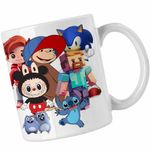 Casa si Gradina - Bucatarie si vesela - Cani si pahare - Cani si cesti - Cana Maimuta George Roblox Labubu Sonic CoolTrend, alba, 330ml - Infinity.ro