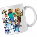 Casa si Gradina - Bucatarie si vesela - Cani si pahare - Cani si cesti - Cana Minecraft Bluey Bingo CoolTrend, alba, 330ml - Infinity.ro