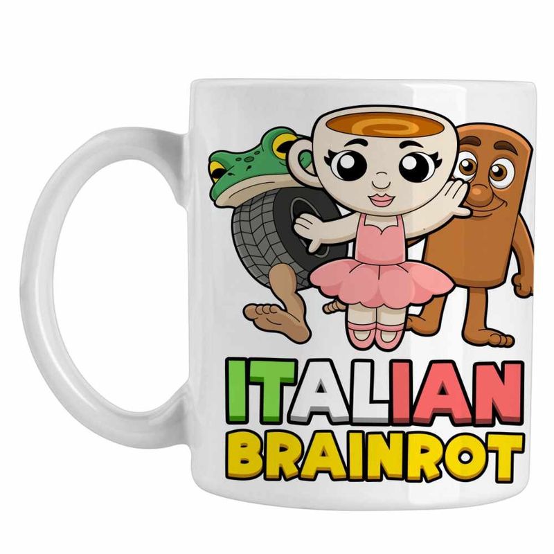 Casa si Gradina - Bucatarie si vesela - Cani si pahare - Cani si cesti - Cana Italian Ballerina Tung Boneca Brainrot Brain Rot CoolTrend, alba, 330ml - Infinity.ro