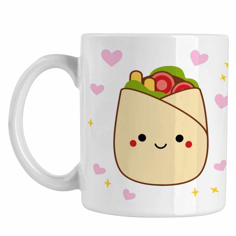 Casa si Gradina - Bucatarie si vesela - Cani si pahare - Cani si cesti - Cana Squishmallows Shaworma Fast Food CoolTrend, alba, 330ml - Infinity.ro