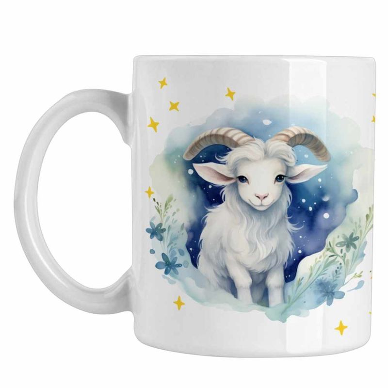 Casa si Gradina - Bucatarie si vesela - Cani si pahare - Cani si cesti - Cana Capricorn Baby Zodiac Horoscop Astrologie CoolTrend, alba, 330ml - Infinity.ro