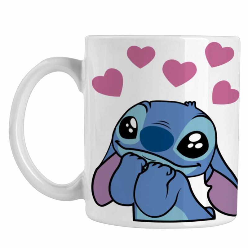 Casa si Gradina - Bucatarie si vesela - Cani si pahare - Cani si cesti - Cana Stich I Love You Valentines Day Dragobete CoolTrend, alba, 330ml - Infinity.ro