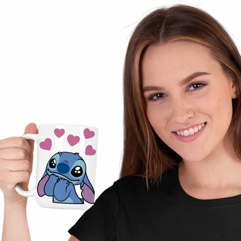 Casa si Gradina - Bucatarie si vesela - Cani si pahare - Cani si cesti - Cana Stich I Love You Valentines Day Dragobete CoolTrend, alba, 330ml - Infinity.ro