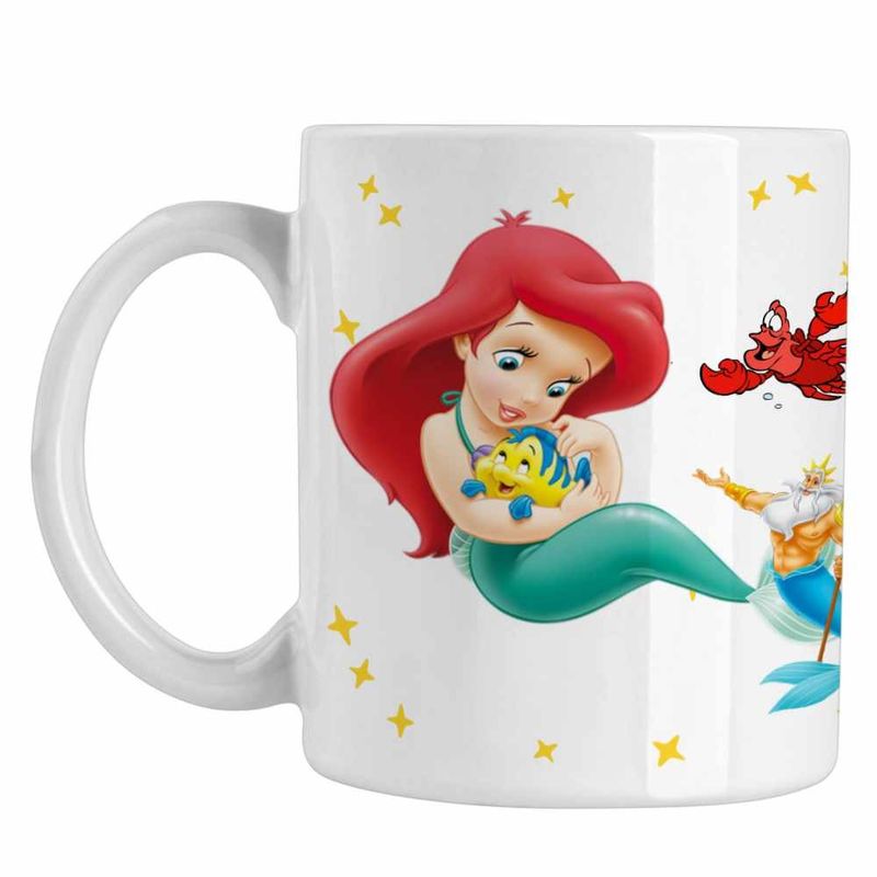 Casa si Gradina - Bucatarie si vesela - Cani si pahare - Cani si cesti - Cana Mica Sirena Baby Flounder Ariel Little Mermaid CoolTrend, alba, 330ml - Infinity.ro